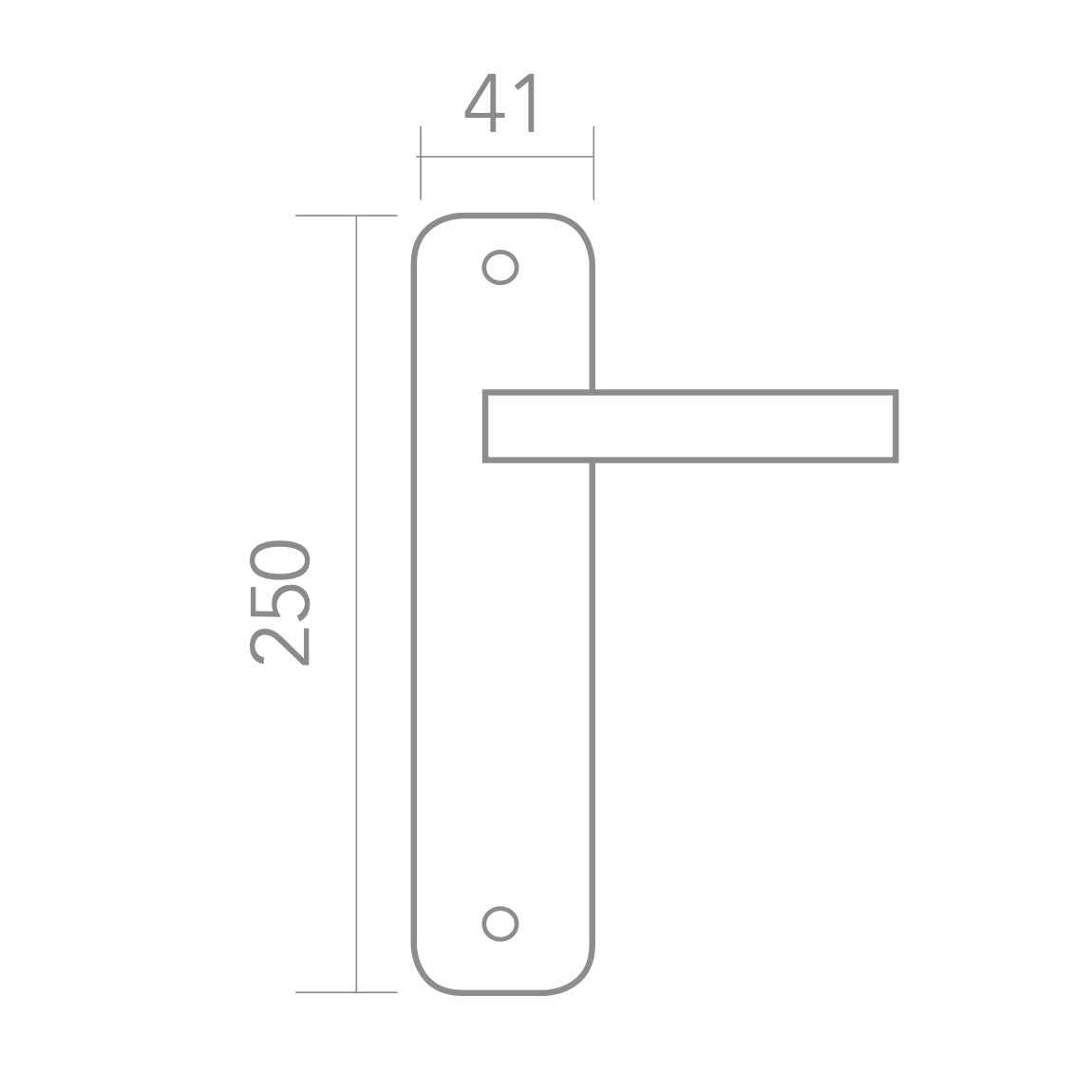 Puxador para portas em Zamak modelo '101' com placa oval com acabamento em níquel acetinado 
