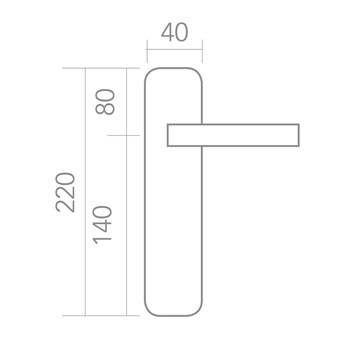 Puxador em aço inoxidável modelo '703' com placa oval e parafusos ocultos para portas 