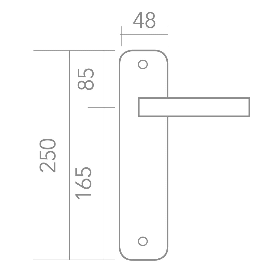 Puxador em Zamak modelo '240' com placa oval acabamento niquelado combinado para portas 