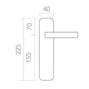 Puxador em aço inox modelo '2035' para portas com placa oval 
