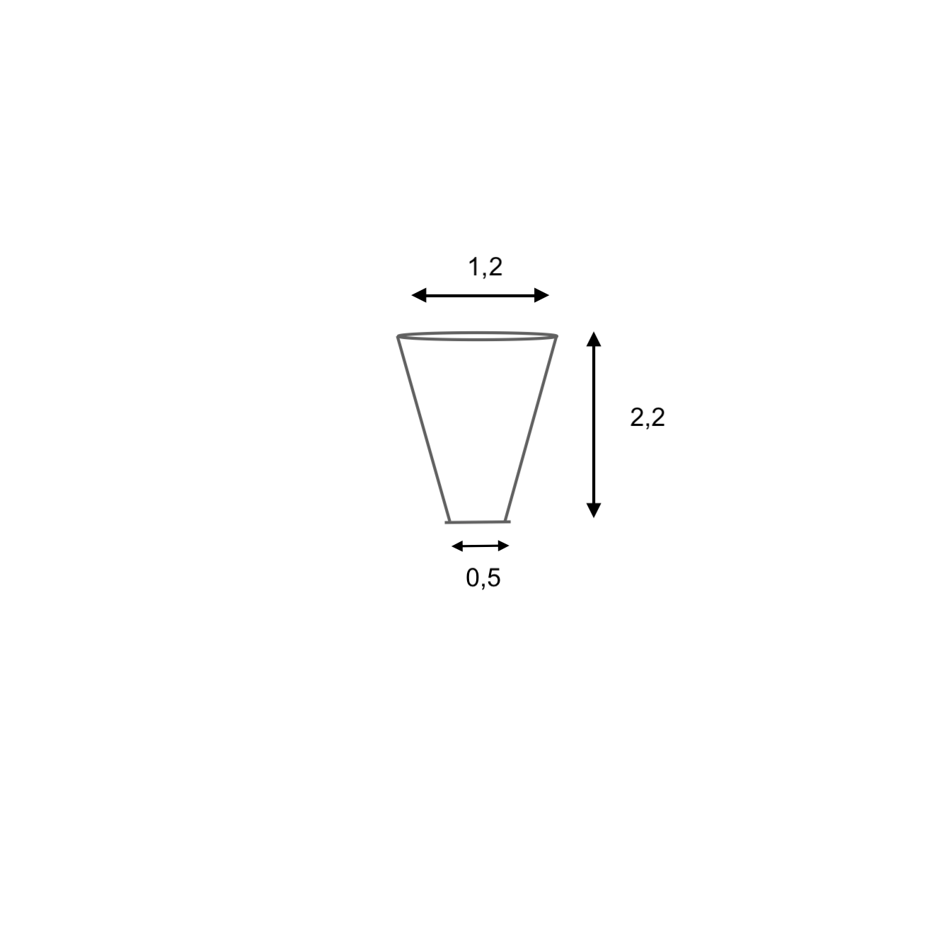 Botão de aço inoxidável com 2 cm de altura em formato de cone ideal para portas de armário