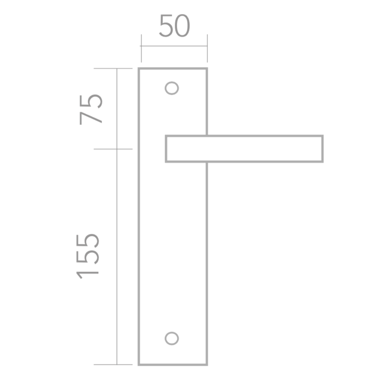 Puxador modelo 559 com placa retangular em zamak acabamento preto para portas 
