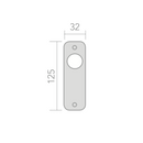 Medidas de Pomo modelo 301 grande acabado cuero de 125mm x 32
