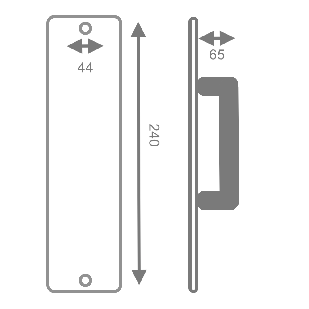 Maçaneta para porta com placa oval em aço inox modelo 134 