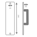 Maçaneta para porta com placa oval em aço inox modelo 134 
