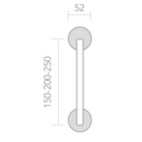 Cabo tubular em aço inox com roseta redonda modelo 034 