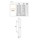 Puxador tubular de Ø30mm 800mm entre eixos e 1000mm de altura, em inox preto sem roseta, para portas de entrada