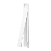 Puxador retangular de embutir Clos branco de 160mm de altura para portas de correr