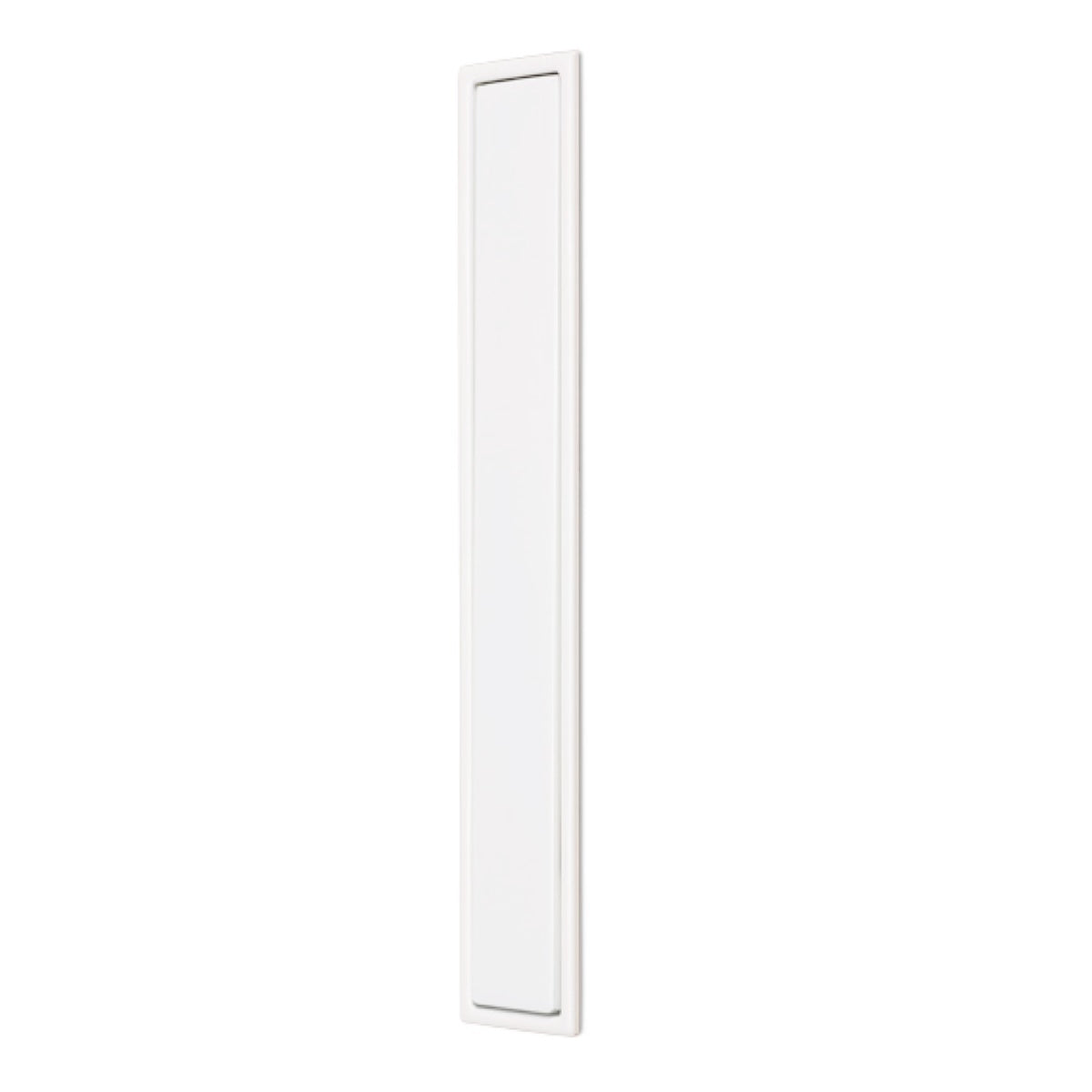 Puxador retangular de embutir Clos branco de 160mm de altura para portas de correr