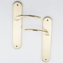 Puxador em Zamak modelo '556' com placa oval em acabamento ouro acetinado para portas 