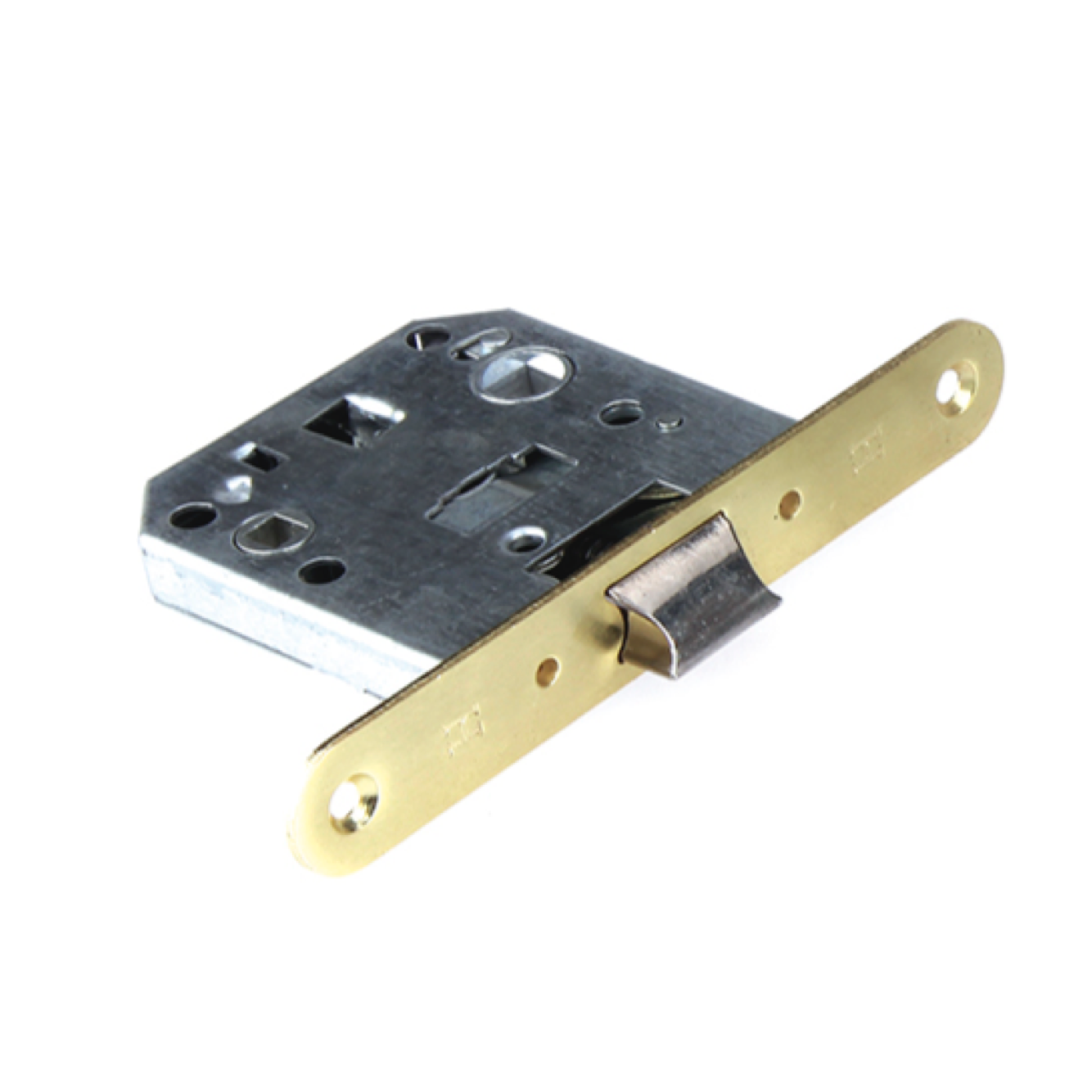 Entrada de trava reversível unificada com borda redonda com acabamento dourado brilhante de 47 mm