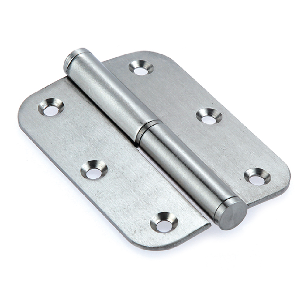 Dobradiça de aço inoxidável com borda redonda para portas 90 mm x 65 mm 