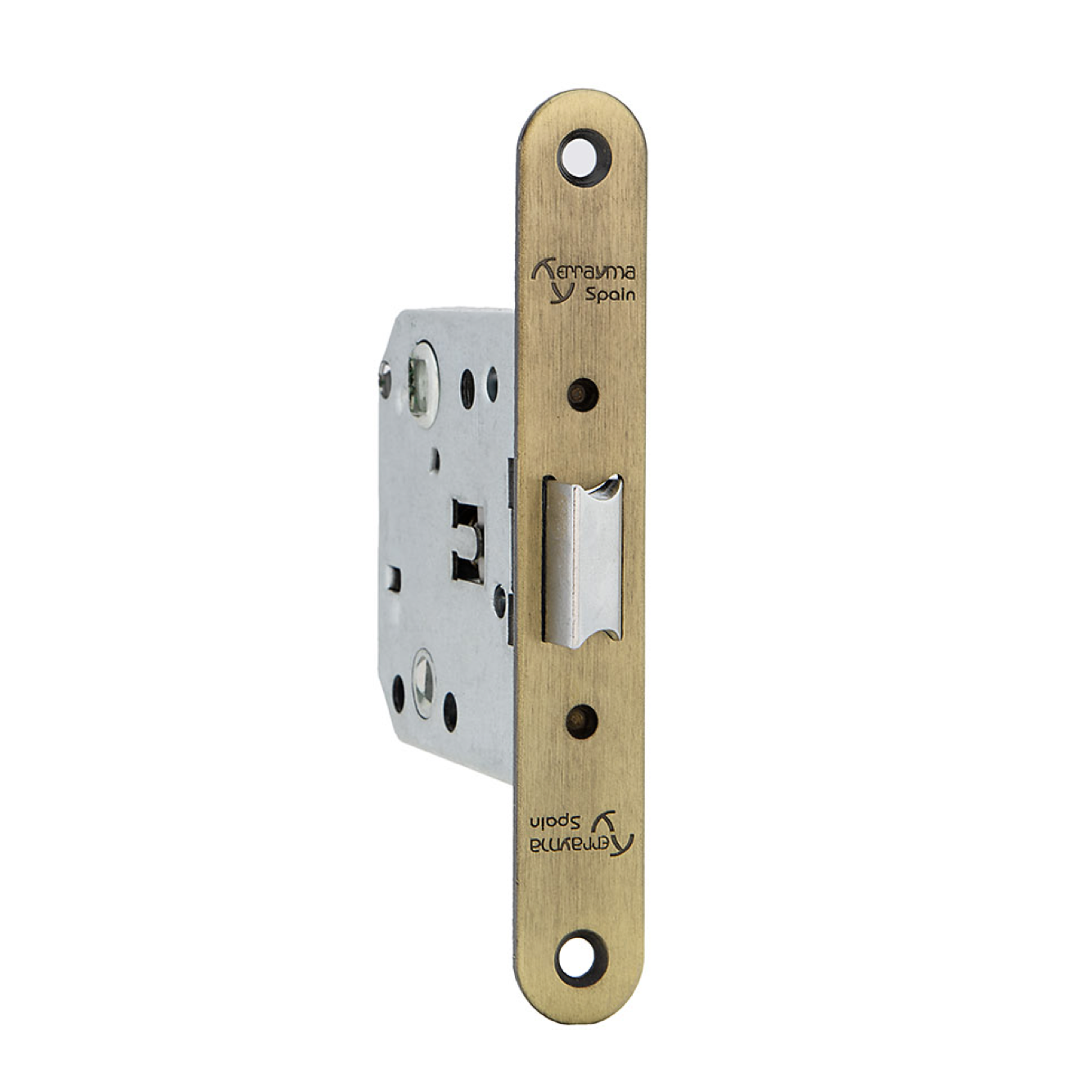 Entrada de trava reversível unificada borda redonda com acabamento em couro de 47 mm