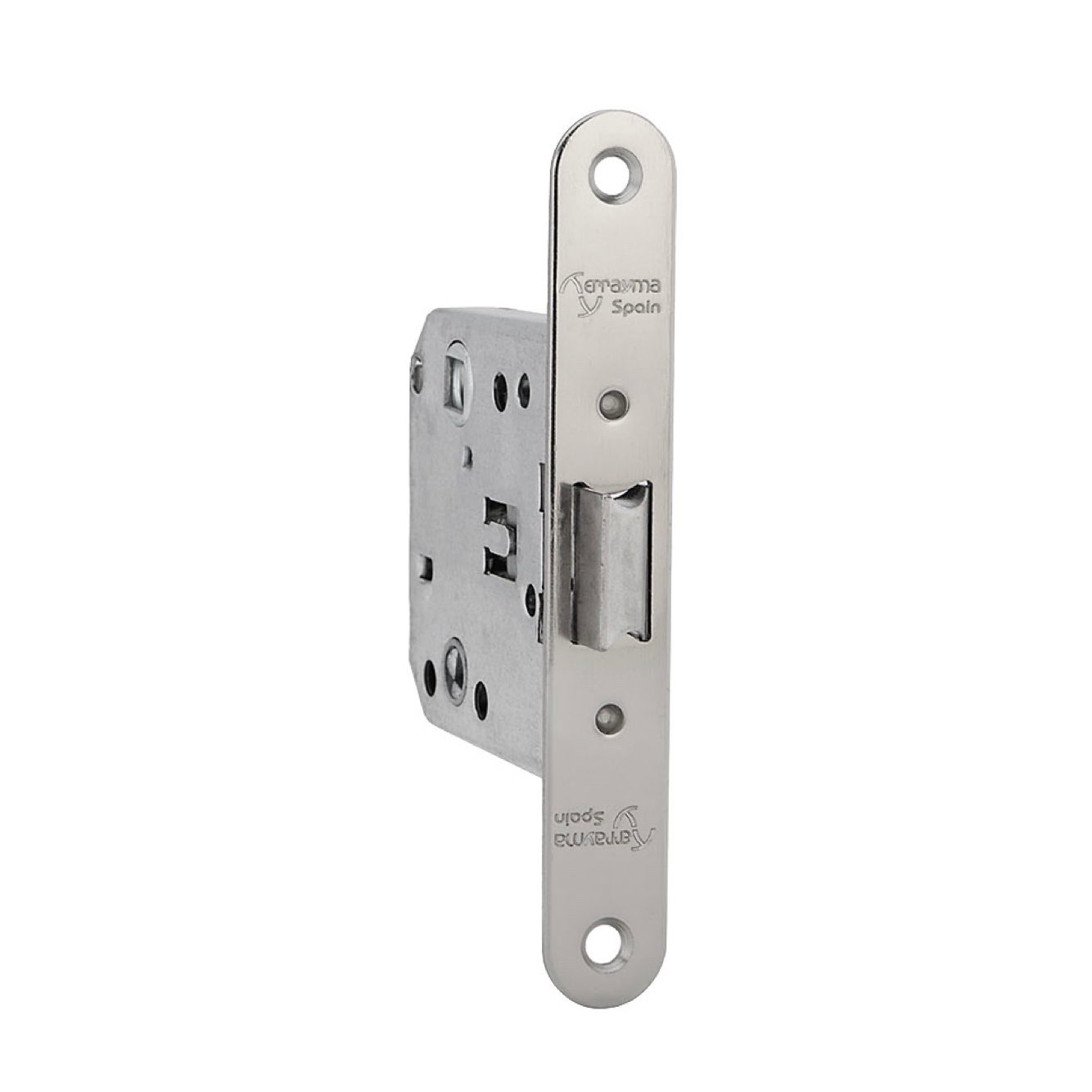 Entrada de trava reversível unificada Borda redonda com acabamento em níquel acetinado de 47 mm