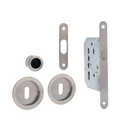 Kit para porta de correr em acabamento níquel acetinado com 2 chaves borja incluídas 