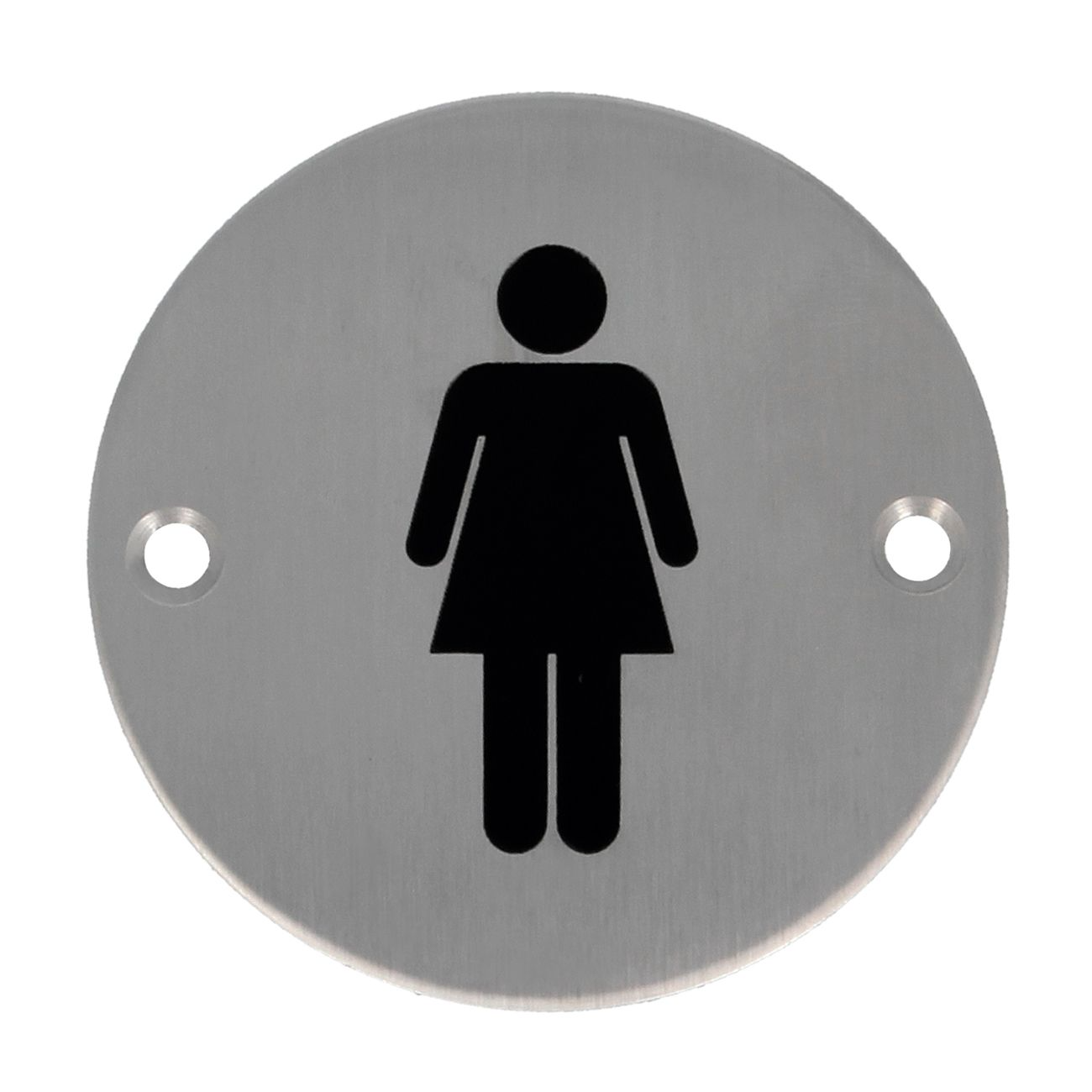 Placa de aço inoxidável para banheiro feminino