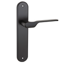 Puxador modelo '640' com placa oval para portas zamak acabamento preto com puxador moderno 