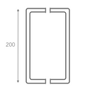 Puxador em aço inox para porta vidro / madeira 200mm modelo ARI120 