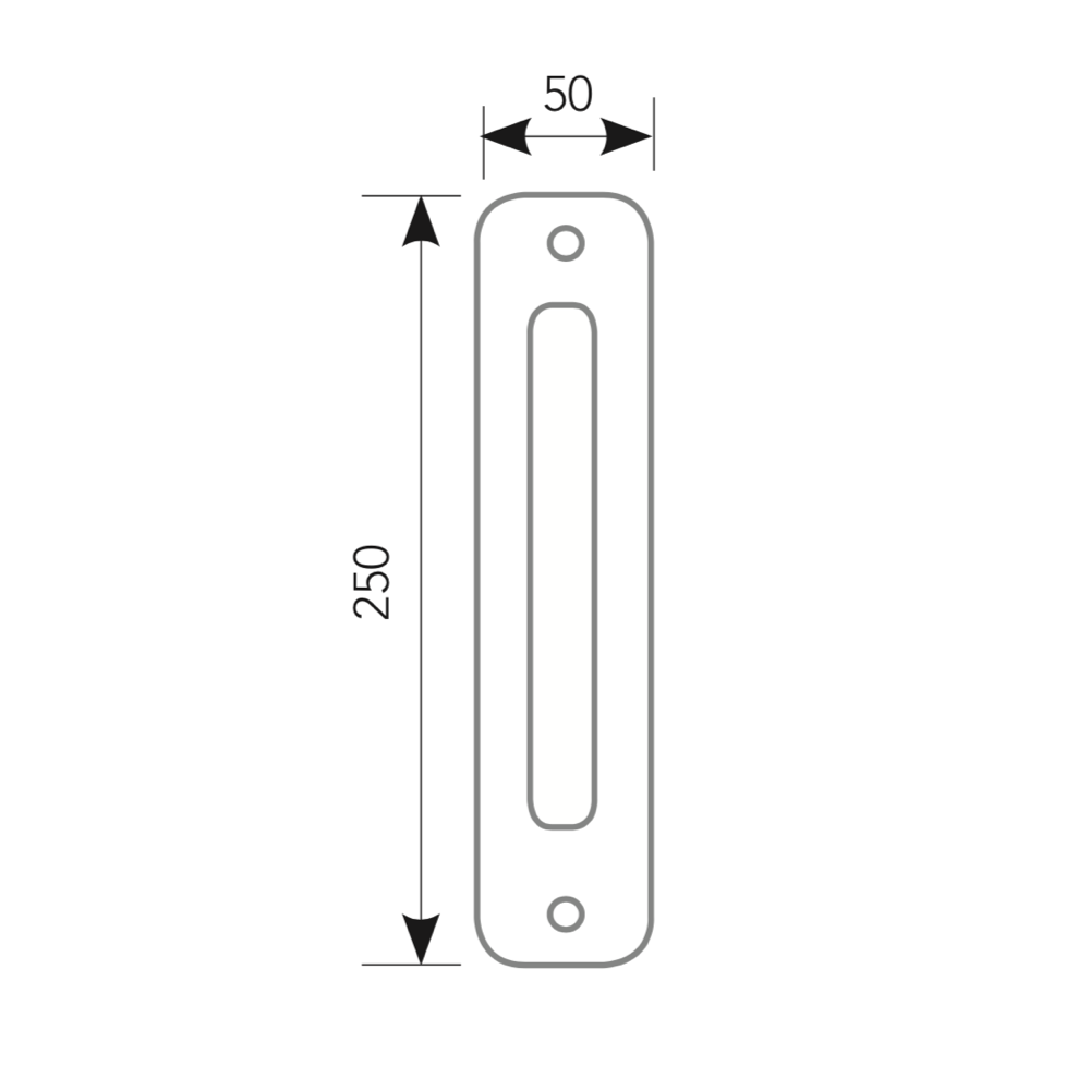 Puxador ondulado com placa oval em zamak com acabamento em níquel acetinado modelo 554 