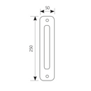 Puxador ondulado com placa oval em zamak com acabamento em níquel acetinado modelo 554 