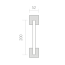 Cabo com roseta quadrada em aço inox modelo 8003 