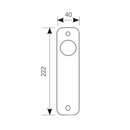 Cabo com placa oval e botão plano em aço inoxidável modelo 008 
