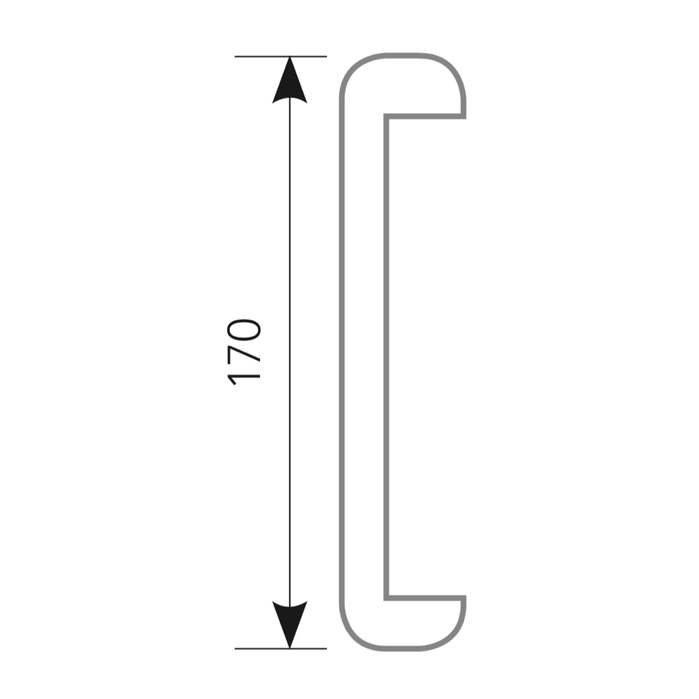 Puxador para porta de madeira ou vidro 170mm entre eixos modelo 434 