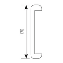 Puxador para porta de madeira ou vidro 170mm entre eixos modelo 434 