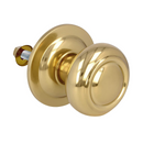 Puxador em PVD em forma de cogumelo com argolas em acabamento dourado brilhante para portas de entrada 