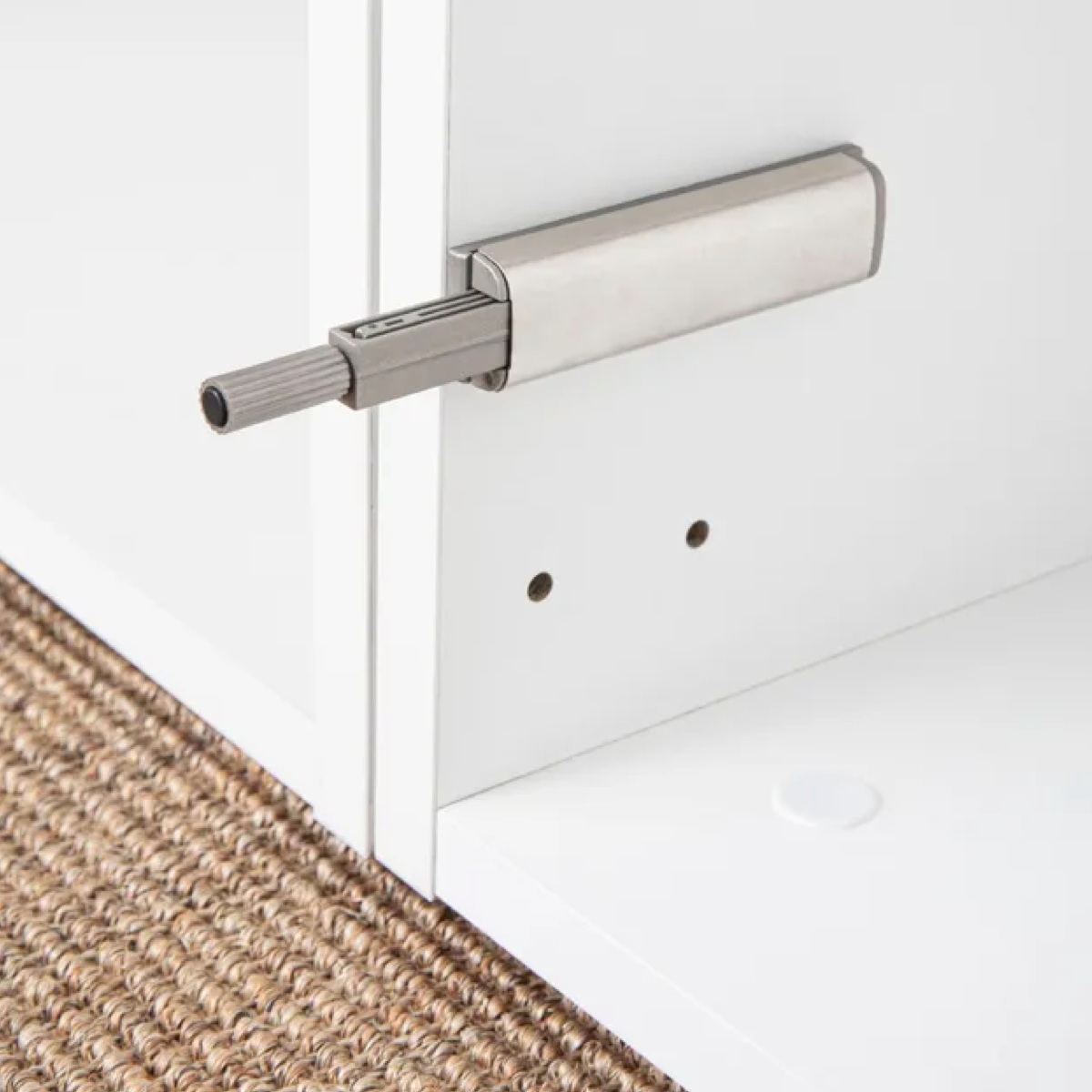 Expulsor Push cinzento com a ponta de plástico de 80mm para aparafusar em armários
