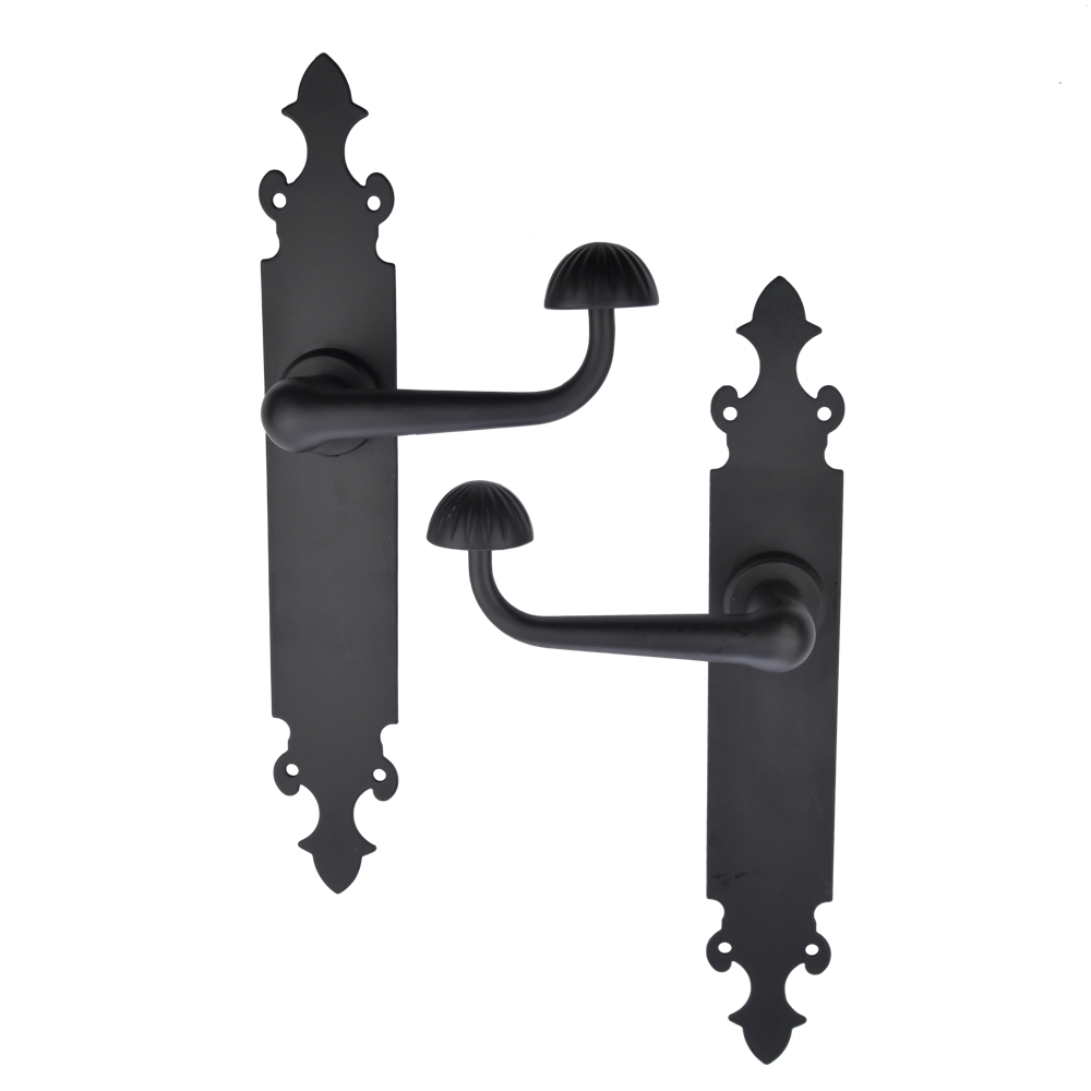 Puxador modelo '200' com placa oval com acabamento forjado para portas 