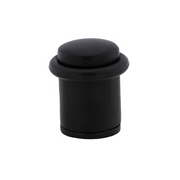 Batente de porta cilíndrico preto com amortecedor de borracha e diâmetro de 20mm 