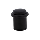 Batente de porta cilíndrico preto com amortecedor de borracha e diâmetro de 20mm 