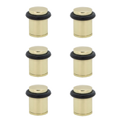 6 batentes de porta cilíndricos dourados com amortecedor de borracha e 20mm de diâmetro