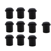 10 batentes de porta cilíndricos pretos com amortecedor de borracha e 20 mm de diâmetro