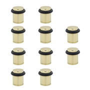 10 batentes de porta cilíndricos dourados com amortecedor de borracha e 20 mm de diâmetro