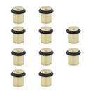 10 batentes de porta cilíndricos dourados com amortecedor de borracha e 20 mm de diâmetro