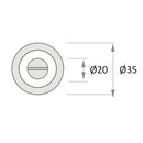Condena de 35mm de diámetro en acabado cromo brillo para puertas (HD)