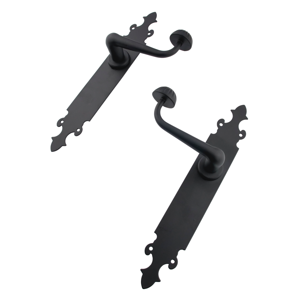 Puxador modelo '200' com placa oval com acabamento forjado para portas 