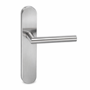 Puxador em aço inox com placa oval e parafusos ocultos para portas modelo '503' 