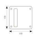 Manillón con placa cuadrada de 170 y asa tubular curva en inoxidable – Sin (HD)