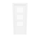 Porta HEAV de 3 janelas em bloco de 2030x905x35 de núcleo maciço com acabamento branco