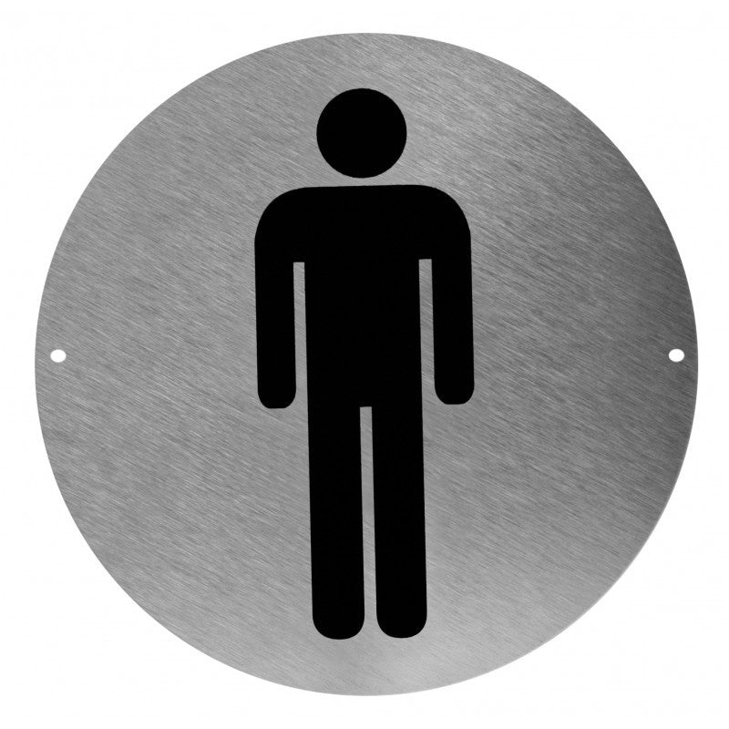 Placa de aço inoxidável para banheiro masculino